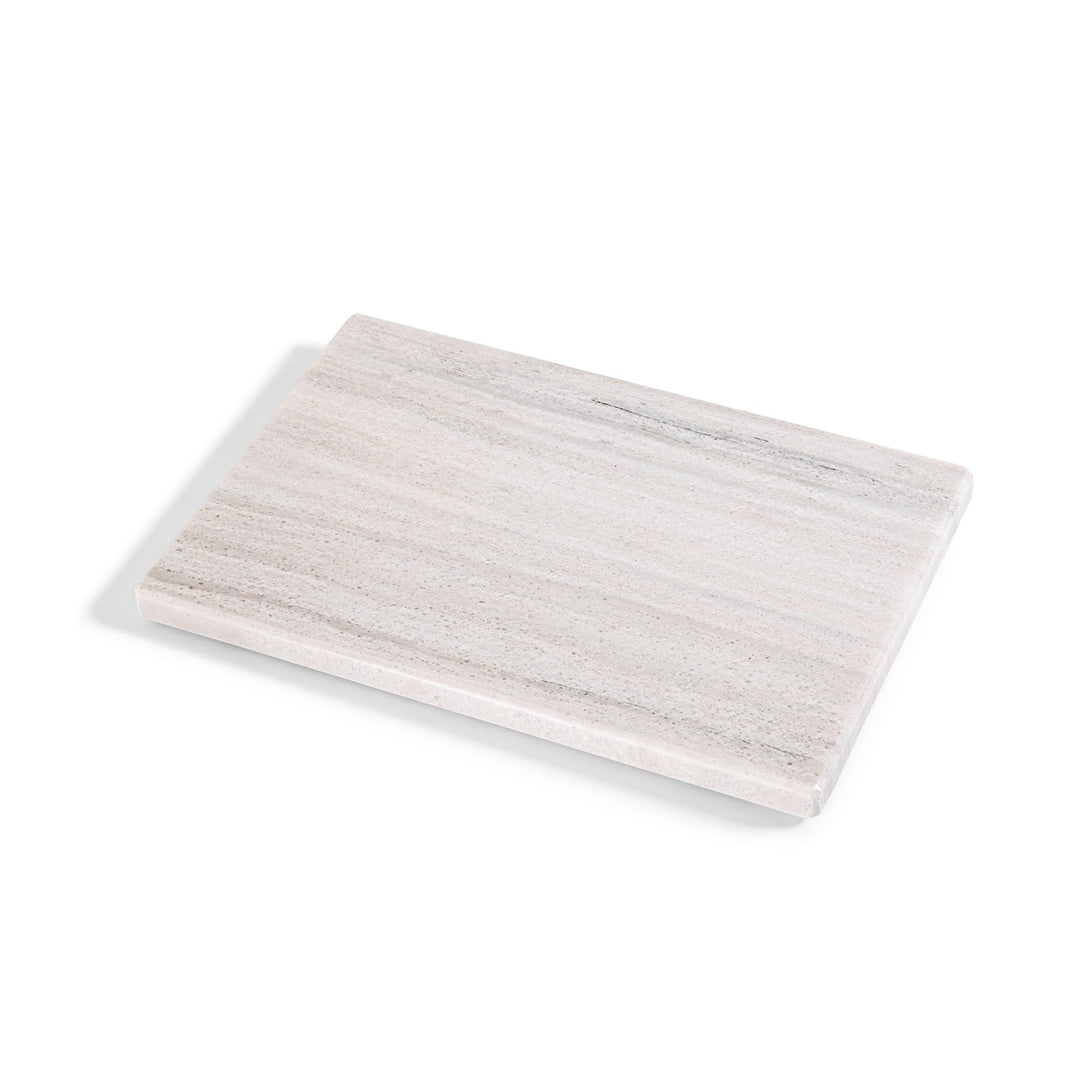 Little Marble Table Schneidebrett aus weissem Marmor, 30,5 x 20,3 cm, elegantes Tablett für Küche, S