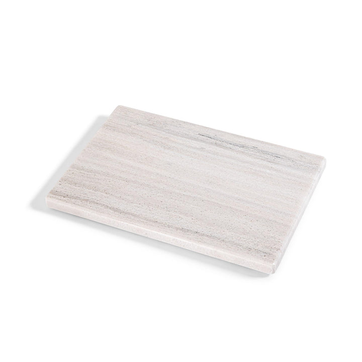 Little Marble Table Schneidebrett aus weissem Marmor, 30,5 x 20,3 cm, elegantes Tablett für Küche, S