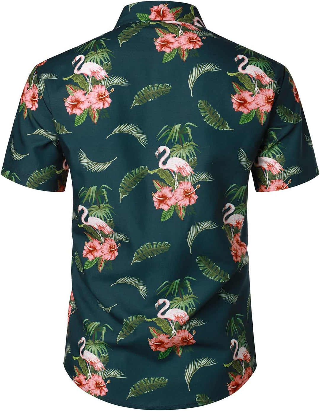 JOGAL Herren Hawaii Hemd Männer Flamingo Kurzarmhemd und Kurze Hose Set Strand Outfit Sommerhemd Für