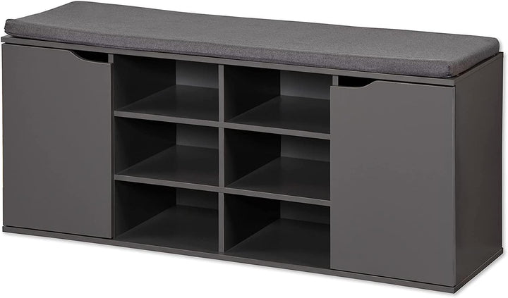Kesper | Schuhschrank mit Sitzkissen, Material: Spanplatte, Textil, Masse: 103 x 48 x 30,5 cm, Farbe