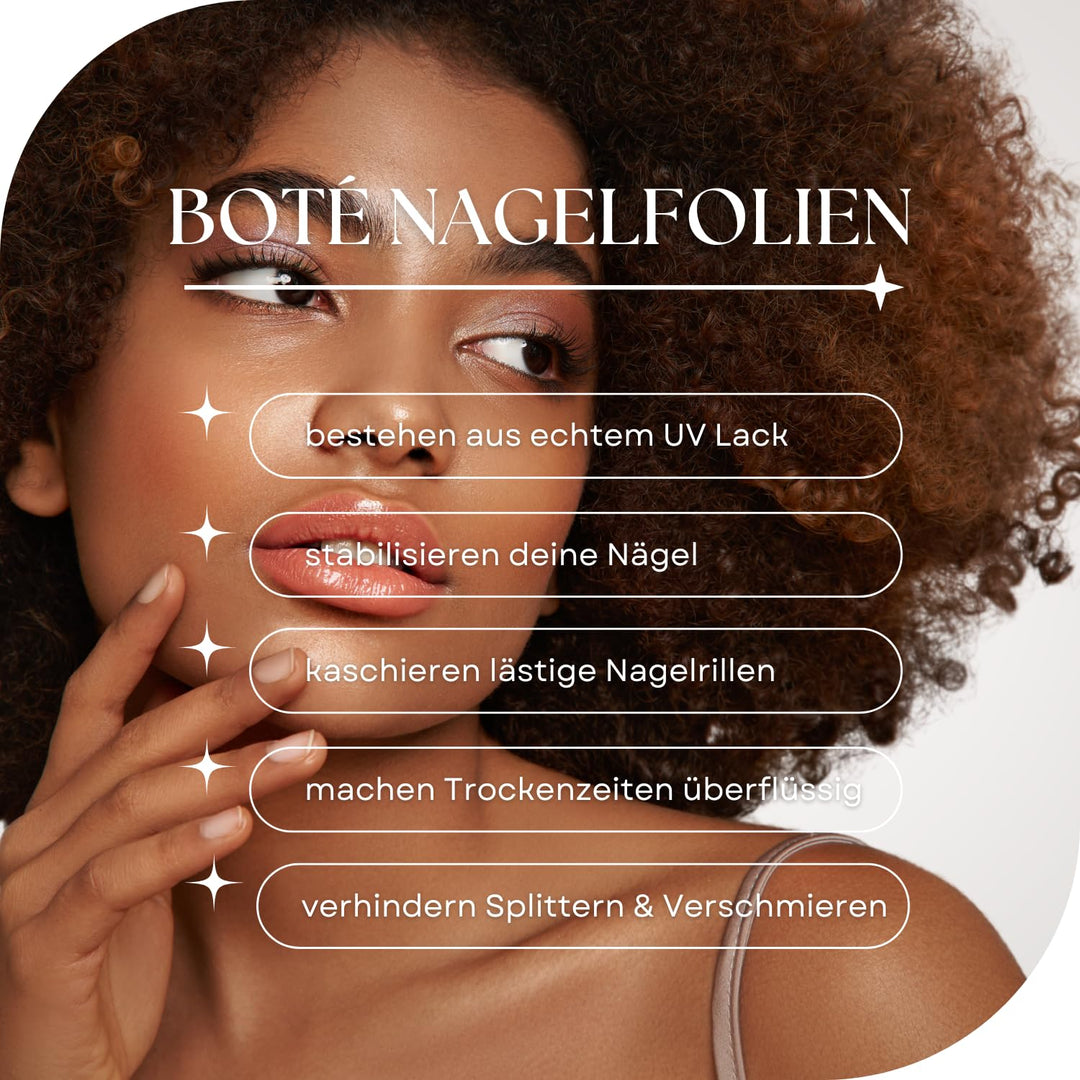 BOTÉ® - 32 Fussnagel Sticker aus UV-Gel - Zehennagel Aufkleber zur einachen &amp; makellosen Pediküre -