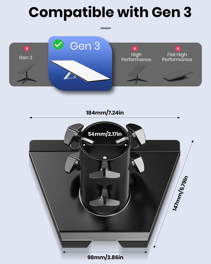[Verbesserte Version] Starlink Gen 3 Schlauchadapter, Starlink Pfostenhalterung, Starlink Montageset