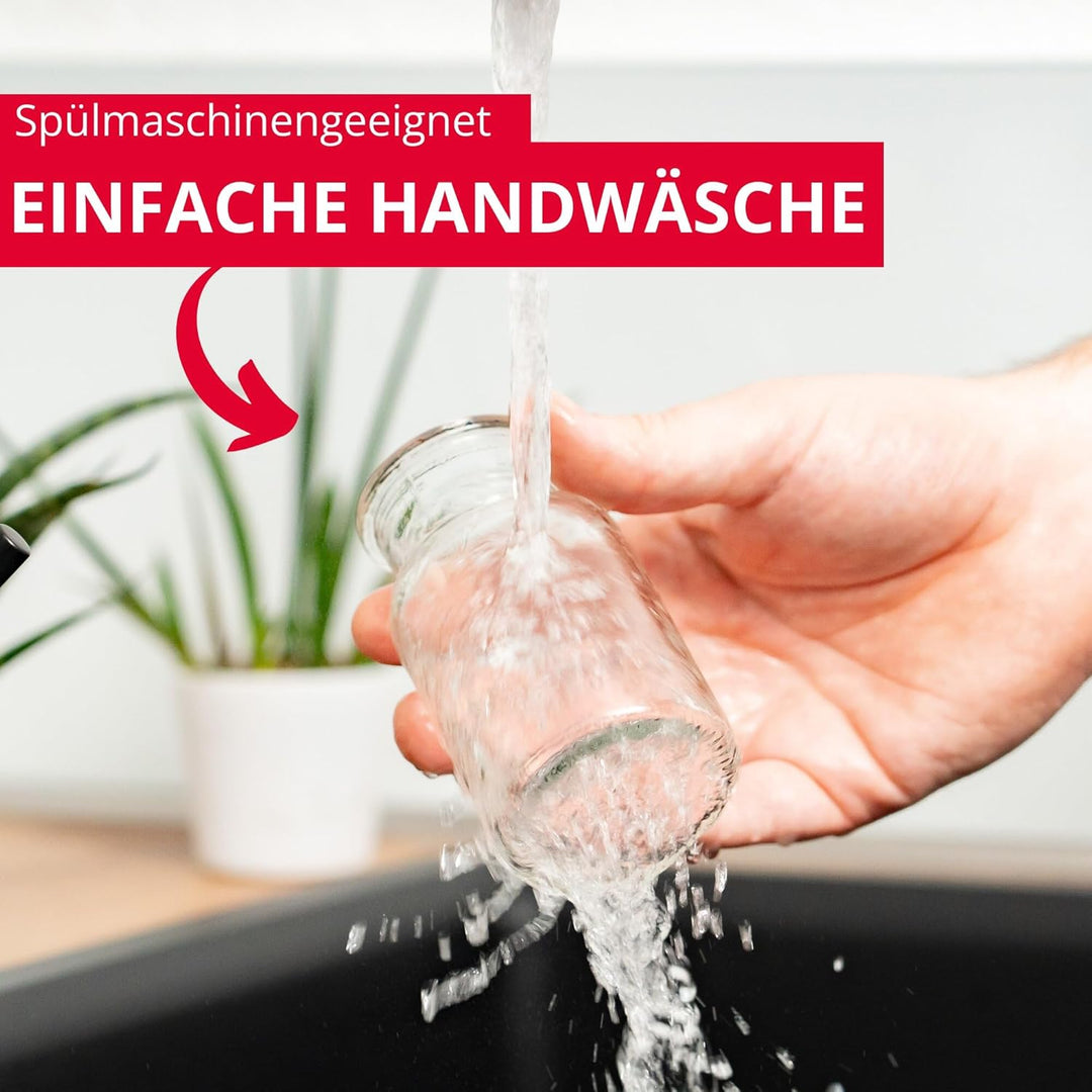 Westmark Gewürzgläser Set mit Korken, 6 Stk. – Für Gewürze, Kräuter und Tees – Inklusive 8 Dekoetike