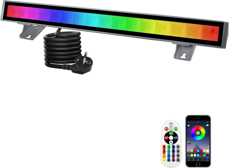 CREATESTAR RGB LED Strahler, 48W RGB Wallwasher Licht, LED Bar Lichteffekte IP66 Wasserdicht Smart P