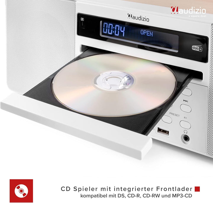Audizio Prato - DAB Radio mit CD Player, MP3-Player, Bluetooth Radio, USB, DAB+, FM-UKW, Fernbedienu