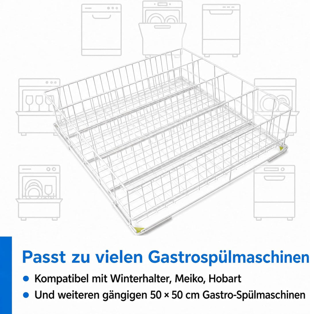 Spülkorb Drahtgitterkorb 500x500 mm - 4 Reihen Gastronomie Professional Gläserspülkorb vers. Grössen