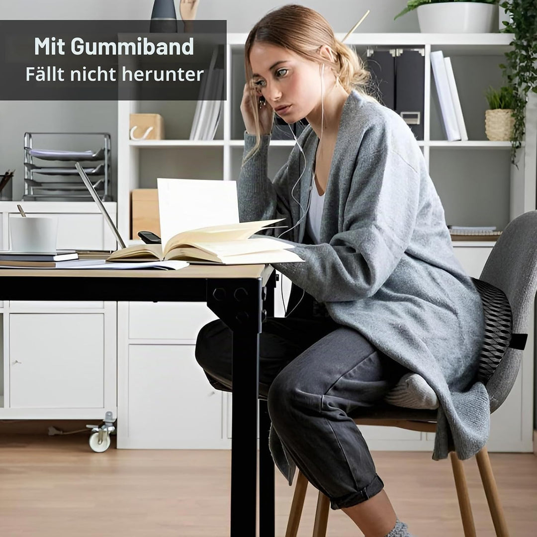 Ergonomisches Lendenwirbelstützkissen, Premium Memory Foam Rückenkissen für Bürostuhl, Auto &amp; Gaming