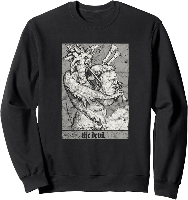 Vintage Occult The Devil Tarot Card Satanic Horror Grunge Sweatshirt