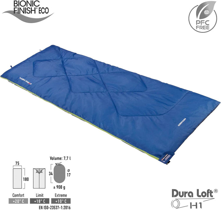 High Peak Deckenschlafsack Ranger Sommer Trekking Schlafsack Decke 900 g Leicht