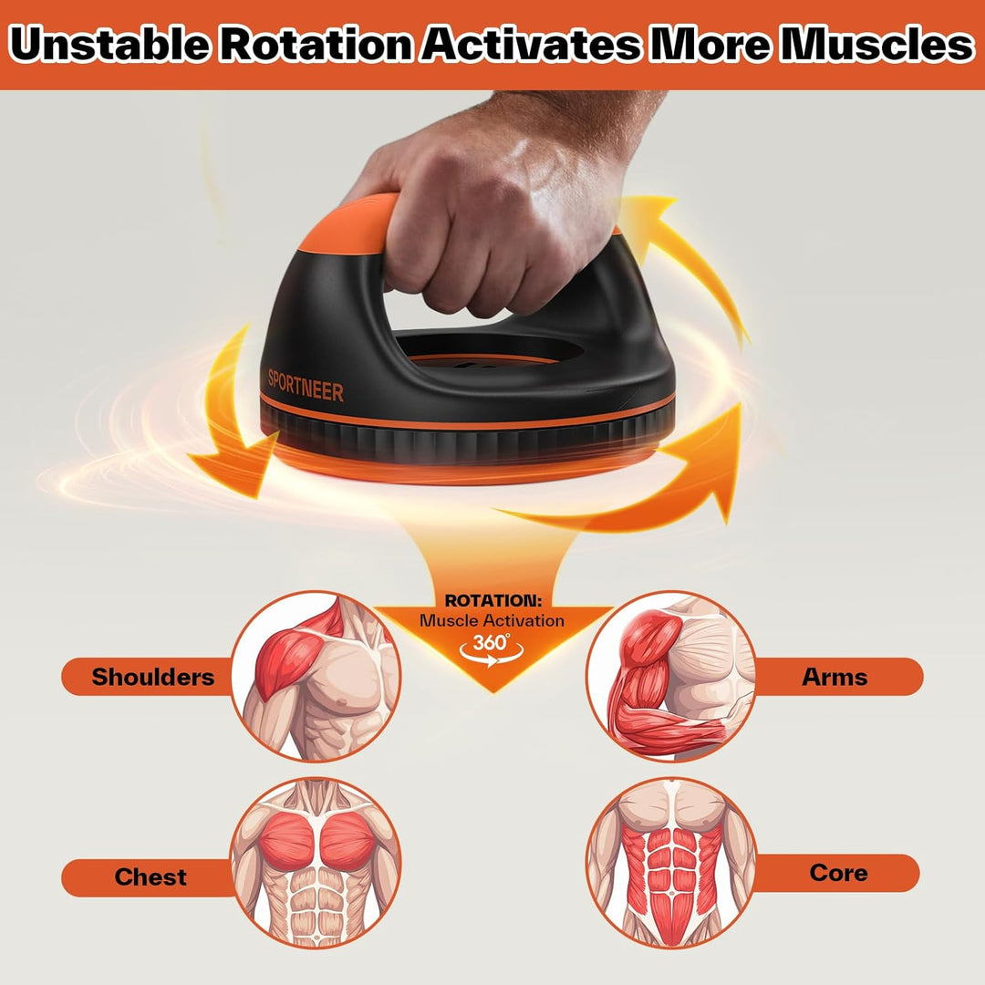 Sportneer Liegestützgriffe Push Up Bars– 360° Liegestütze Ständer mit abnehmbarem Taillentrainer für