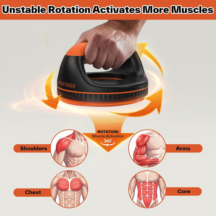 Sportneer Liegestützgriffe Push Up Bars– 360° Liegestütze Ständer mit abnehmbarem Taillentrainer für
