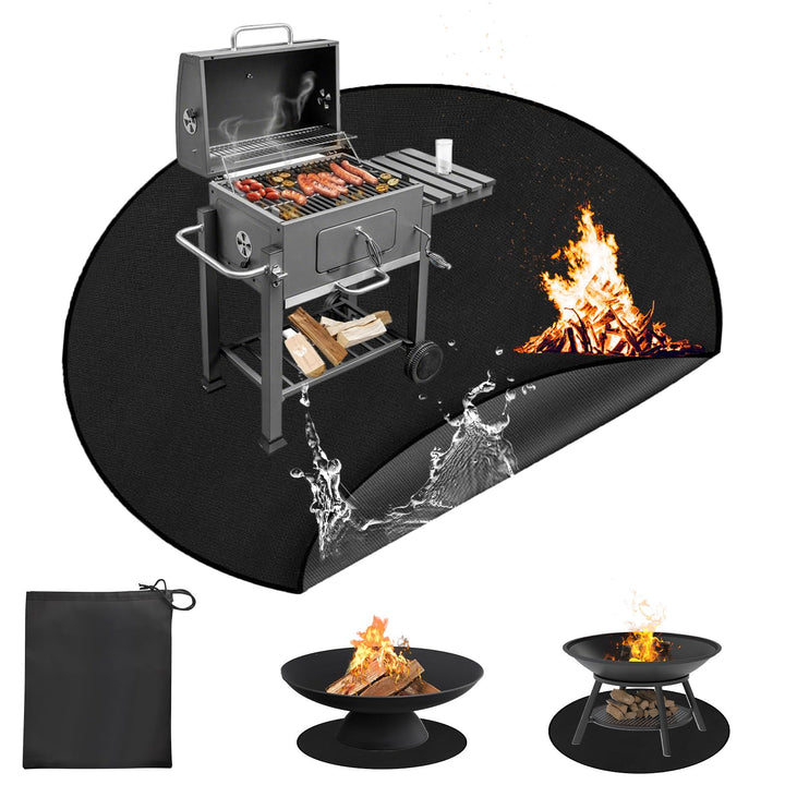 Rund Feuerfeste Unterlage, 97x97cm Feuerschutzmatte, 1093°C Feuerschalenmatte, 3 Schicht Aussenberei