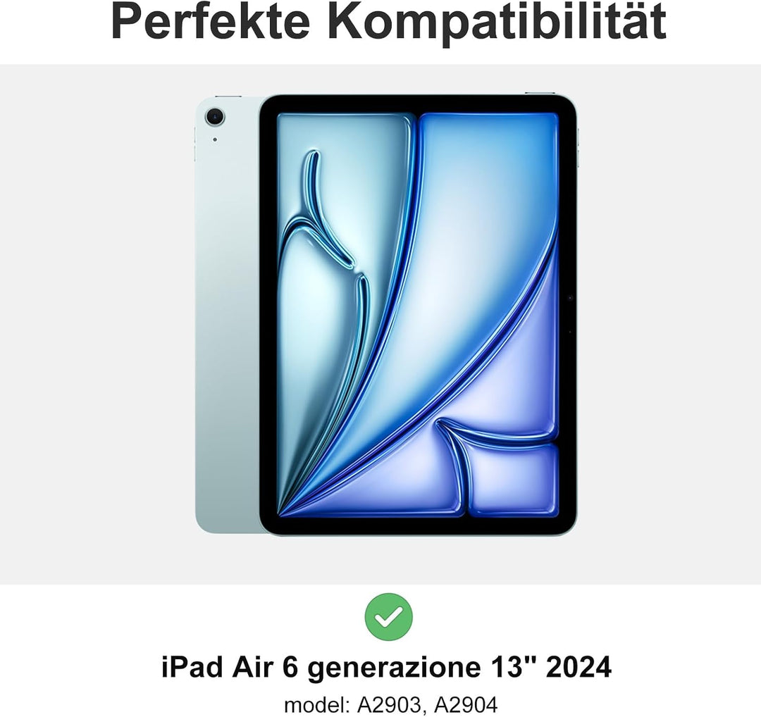 IVEOPPE Hülle Tastatur für iPad Air 13" M4 2026 Con Touchpad, 7-Farbige Beleuchtung, Deutsches QWERT