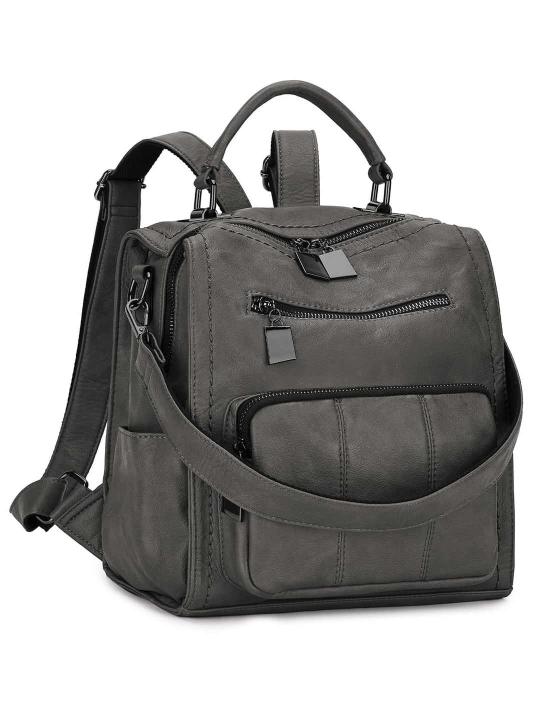 RAVUO Damen Rucksäcke,PU-Leder Rucksack Frauen Mädchen Mode Backpack Rucksack 3 Wege Reisetasche Sch