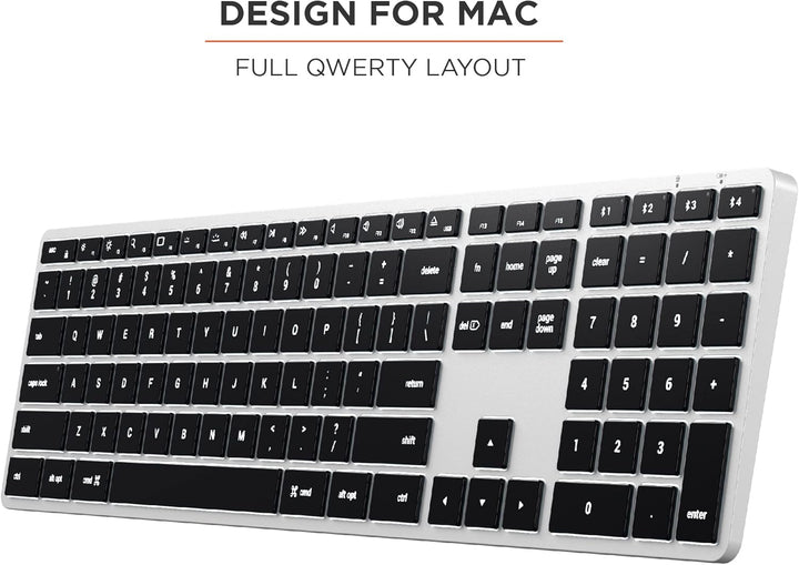SATECHI Slim X3 Kabellose Bluetooth Tastatur - Hintergrundbeleuchtung & Ziffernblock – Multi-Device