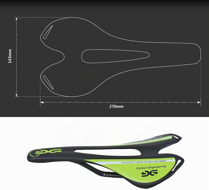 Rennradsattel MTB Kohlefaser, Ultraleicht, hohl, matt/glänzend, 3k matte green, matte green