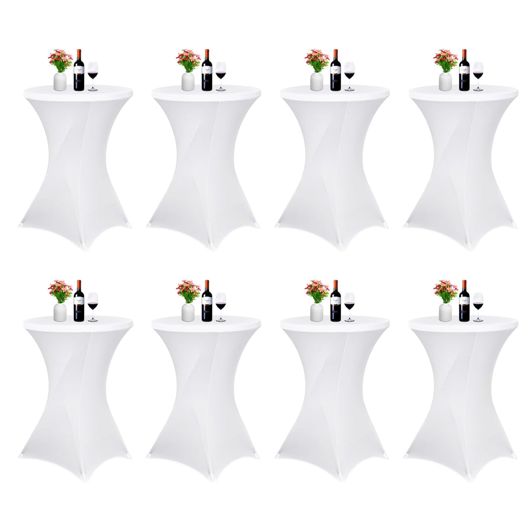 Pesonlook 8er-Set Stretch Stehtisch Husse für Bistrotisch Ø 70-75 cm Elegante,Verstärkung im Fussber
