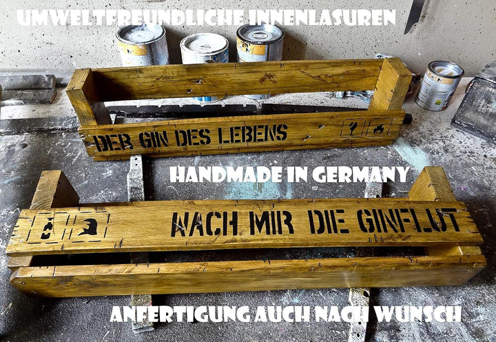 " Der Gin des Lebens" SHaBBY ViNTaGe PaLeTTeNReGaL (HxLxT: 23x8ox9,5cm) Wandbar Barelement Weinregal