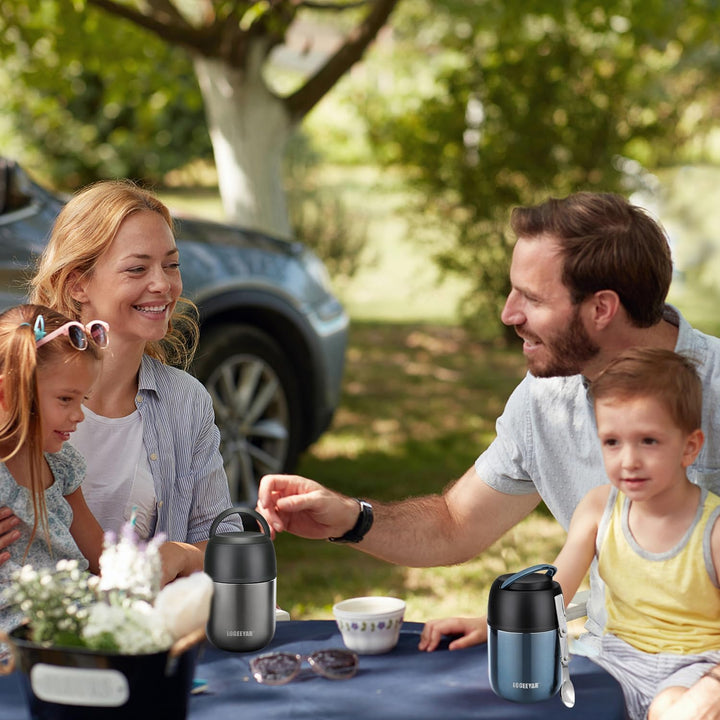 Itslife Thermobehälter für Essen 500ml Thermobehälter Edelstahl Warmhaltebehälter mit faltbaren Löff