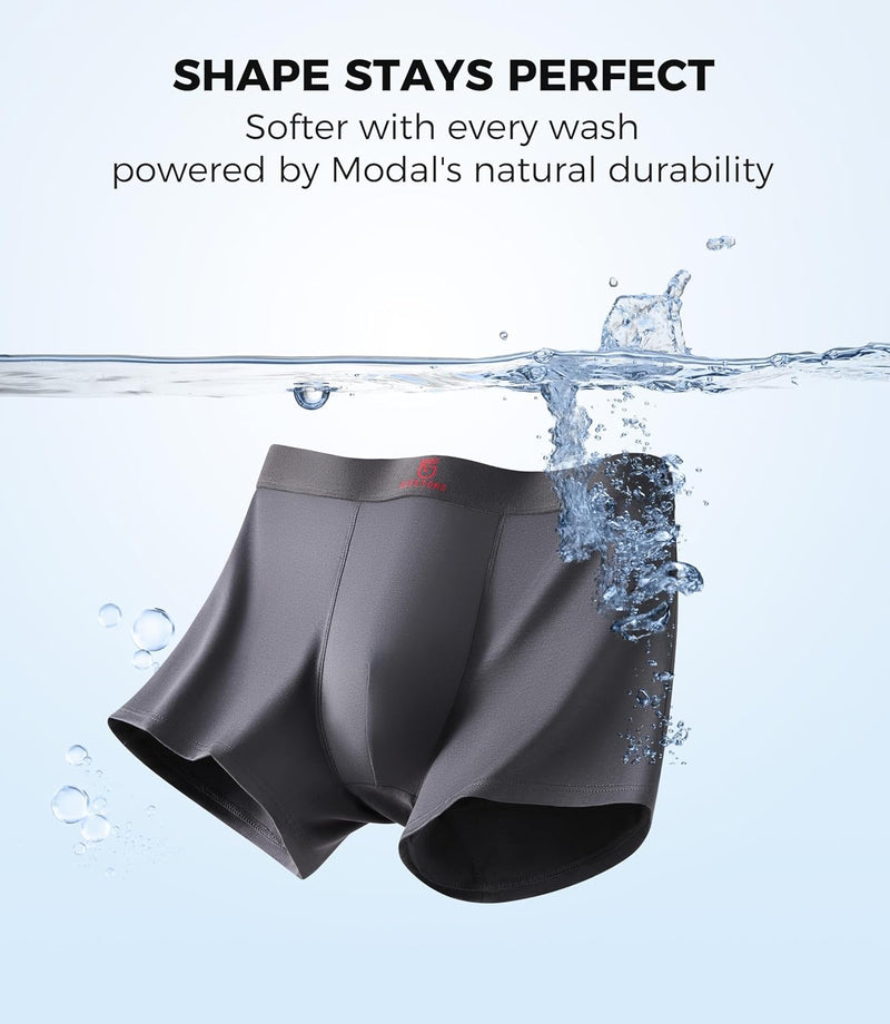 GLESTORE Boxershorts Herren Unterhosen Männer 5er Pack Modal Unterwäsche Hipster Sport Underpants M