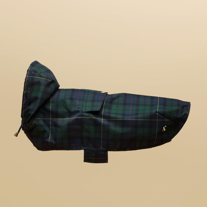 Rosewood x Joules Blackwatch Check Packaway Hundejacke, Grösse S, leicht, wasserabweisend, mit Kapuz