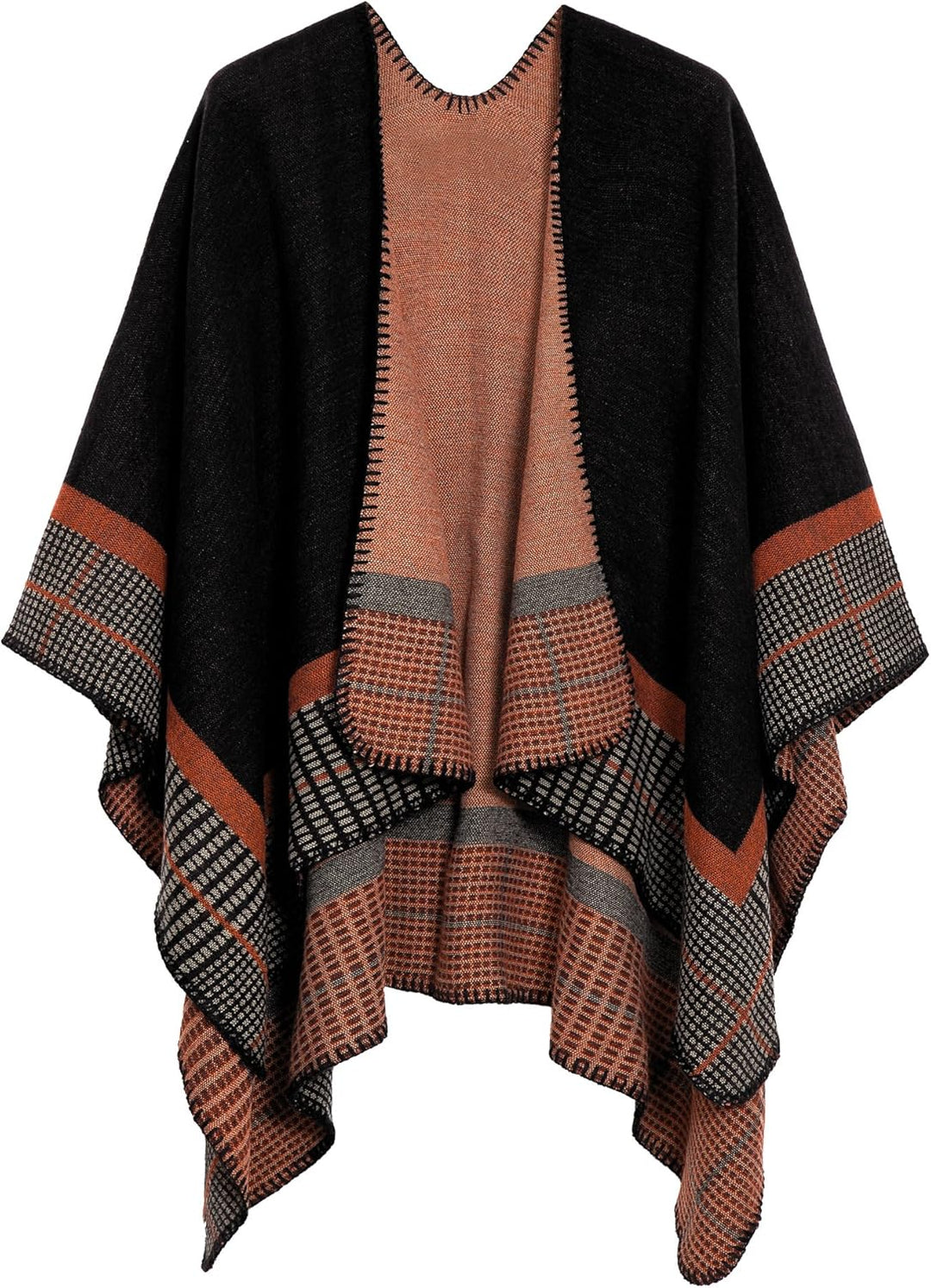 Damen Warm Offene Front Strick Schals und Wraps Floral Elegante Cardigans Poncho Cape Coat Mantel Sc
