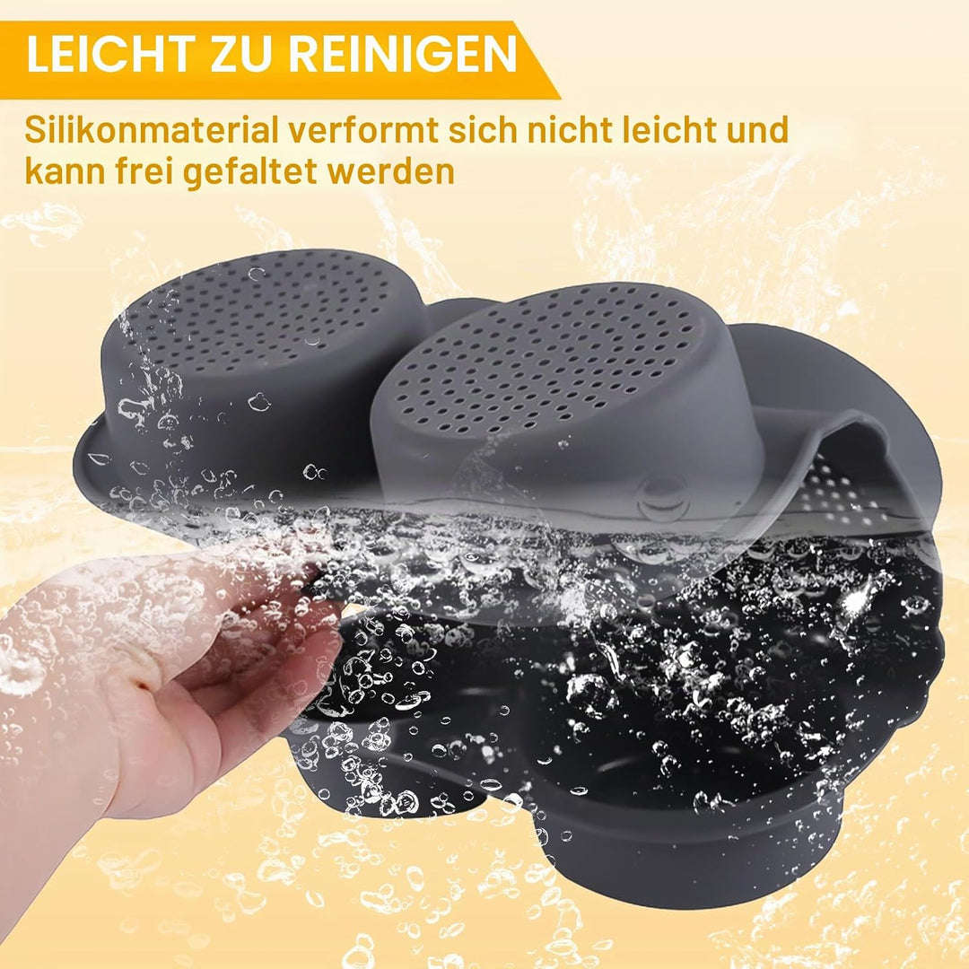 Burger Buns Backform, Brötchenbackformen Rund 10cm Ø Silikon Perforierte mit 6 Hohlräumen Brötchen B