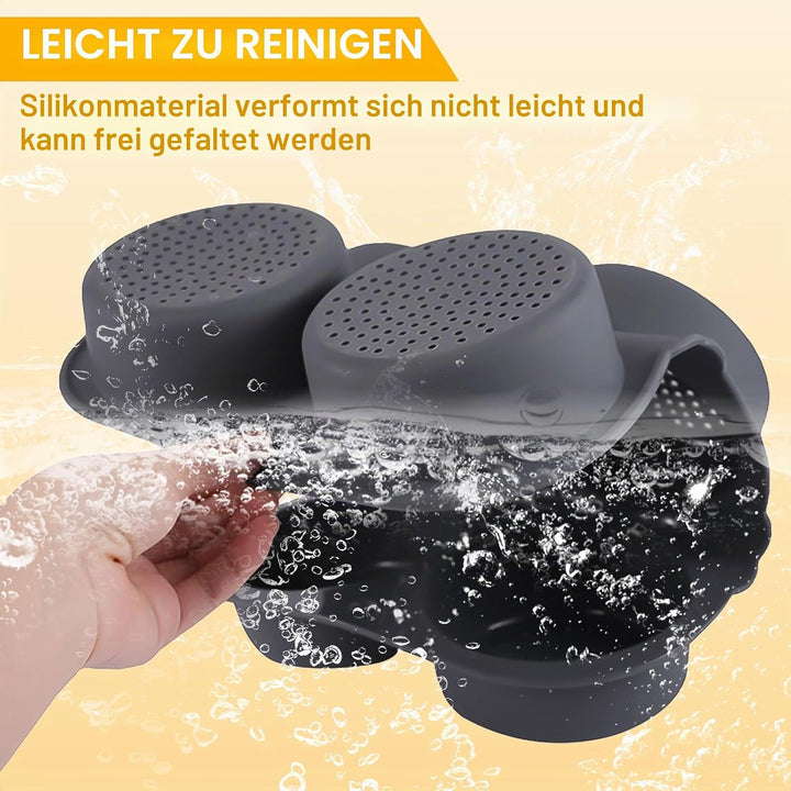 Burger Buns Backform, Brötchenbackformen Rund 10cm Ø Silikon Perforierte mit 6 Hohlräumen Brötchen B
