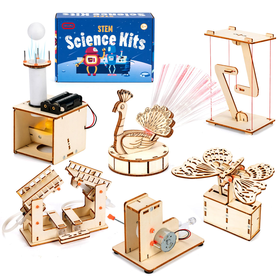 Sitodier 6 individuelle Mint-Experimentiersets für Kinder, Experimentierset aus Holz, Mint-Spielzeug