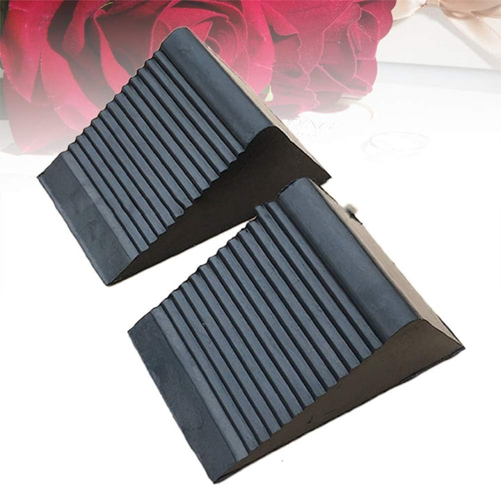 Yardwe 2 STÜCKE Tragbare Gummi bremskeile Auto Rad Stopper Rad Keile für LKW Fahrzeug (schwarz)