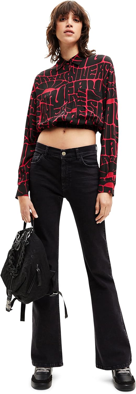 Desigual Damen Long Sleeve T-Shirt L Rot, L Rot