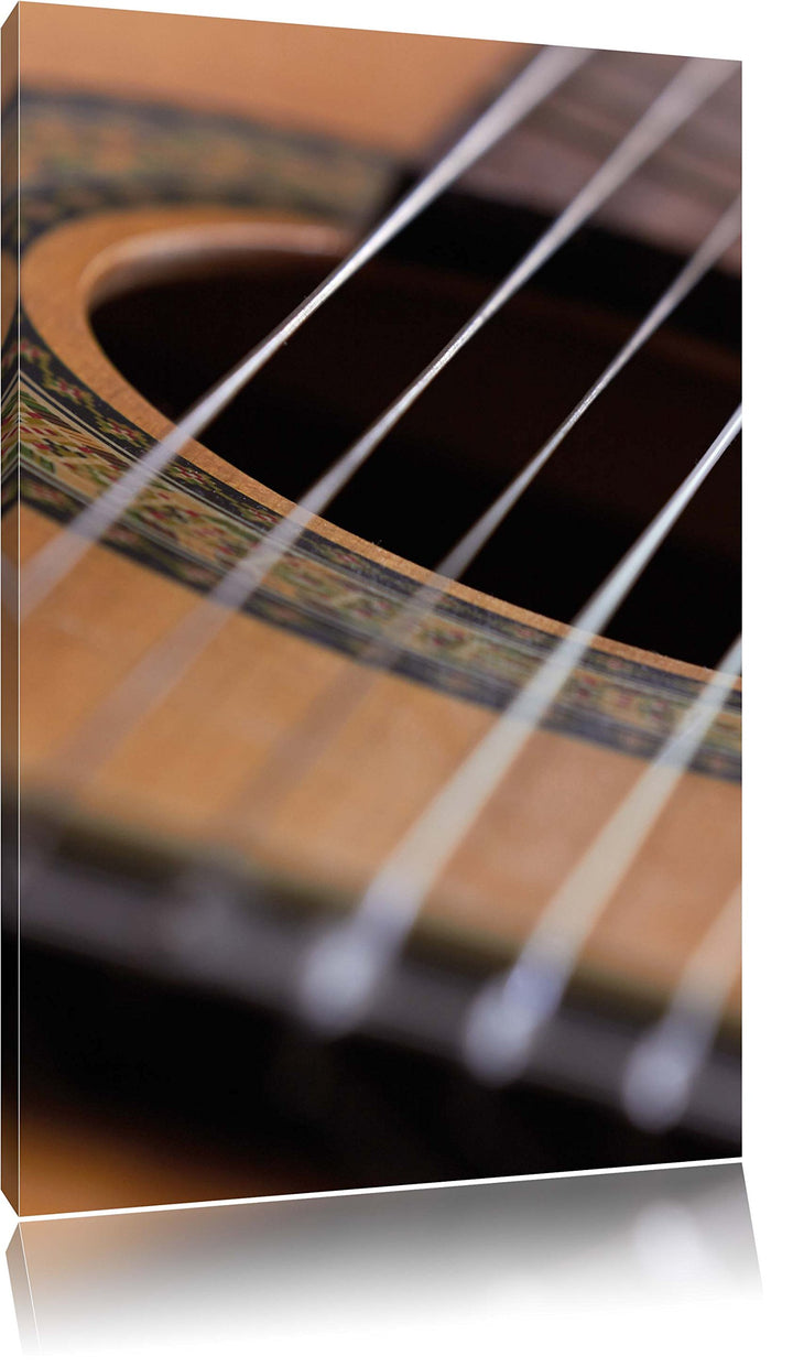 Pixxprint Gitarrensaiten Musik als Leinwandbild/Grösse: 100x70 / Wandbild/Kunstdruck/fertig bespannt