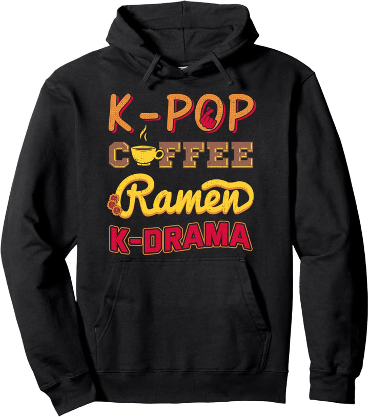 K-Pop Coffee Ramen K-Drama Koreanisches Kaffee Nudeln Pullover Hoodie