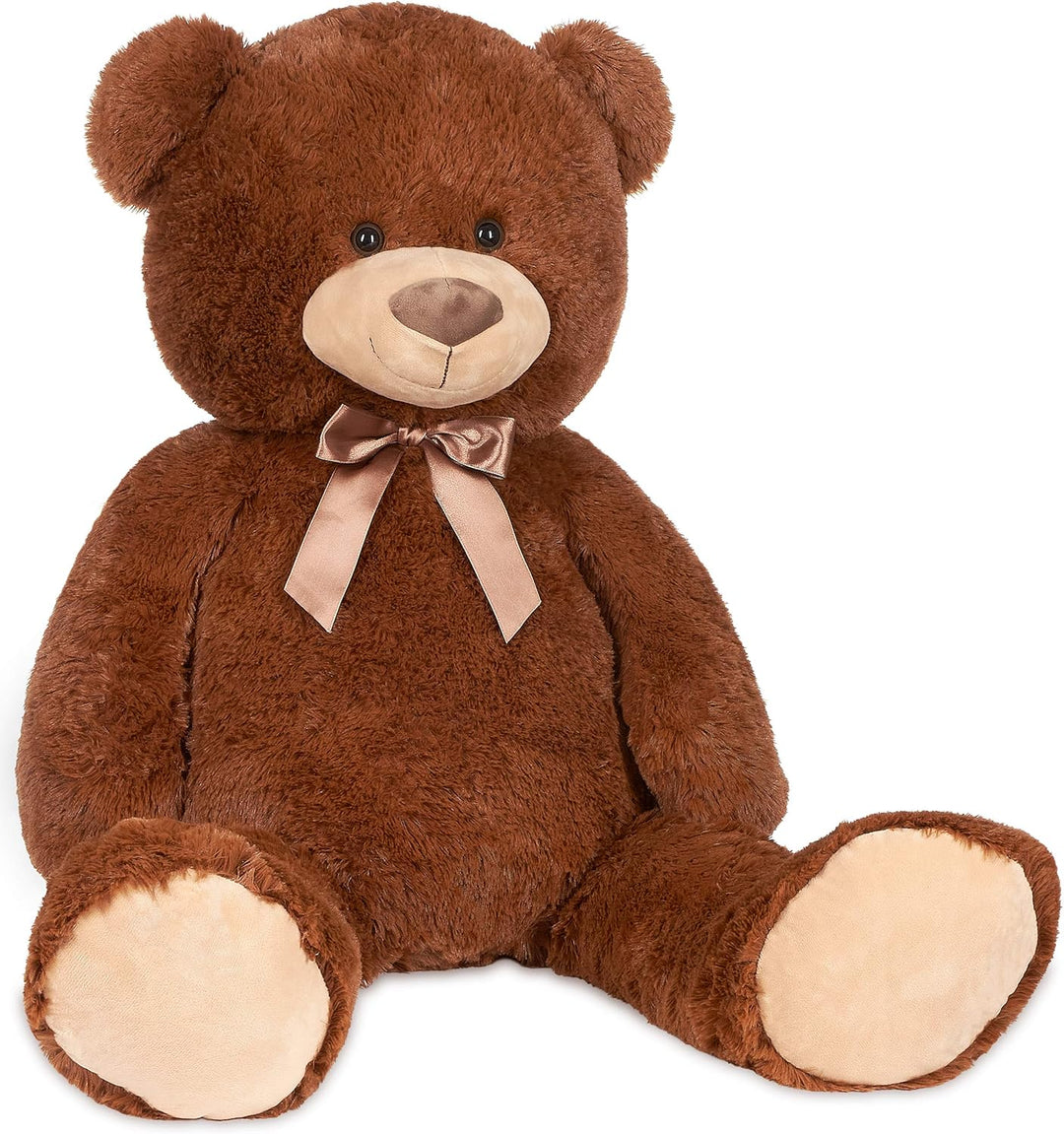BRUBAKER XXL Teddybär 100 cm - Dunkelbraun - Stofftier Plüschtier Kuscheltier Braun, Braun