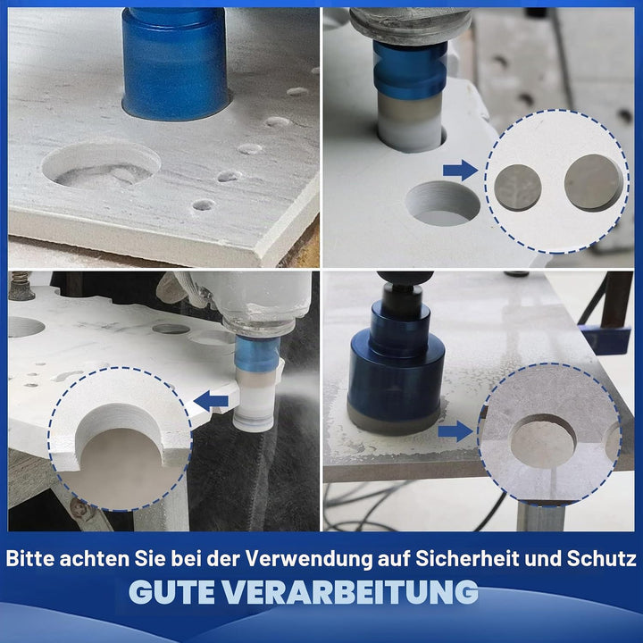 Diamantbohrer Fliesenbohrer Set - 6/8/10/20/35/50/68 Diamantbohrer &amp; 25mmDiamant Fingerfräser-50mmFa
