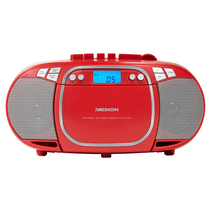 MEDION E66476 Stereo Sound System (Boombox, CD-Player, MP3, Kassette, tragbarer Kassettenspieler für