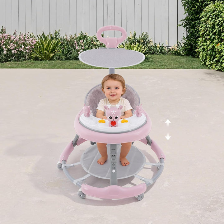 5in1 Lauflernwagen, Kinderwagen mit abnehmbarem Musik- und Spieltablett, höhenverstellbar, Tragkraft