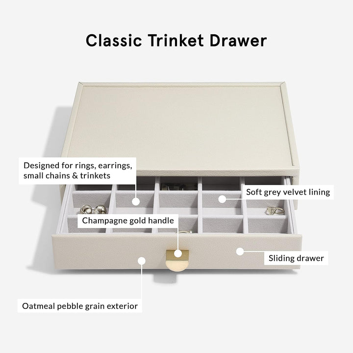 Stackers Oatmeal Classic Jewellery Box - Set of 3 (with drawers), Oatmeal