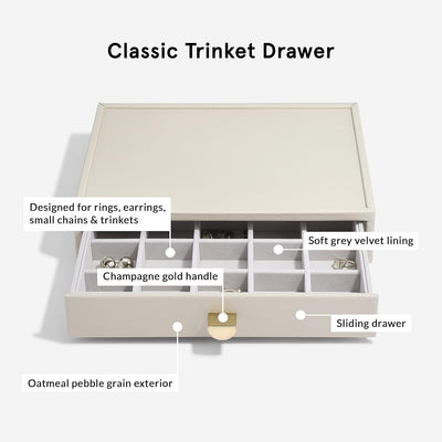 Stackers Oatmeal Classic Jewellery Box - Set of 3 (with drawers), Oatmeal