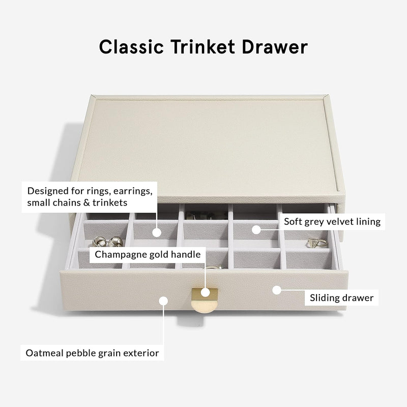 Stackers Oatmeal Classic Jewellery Box - Set of 3 (with drawers), Oatmeal