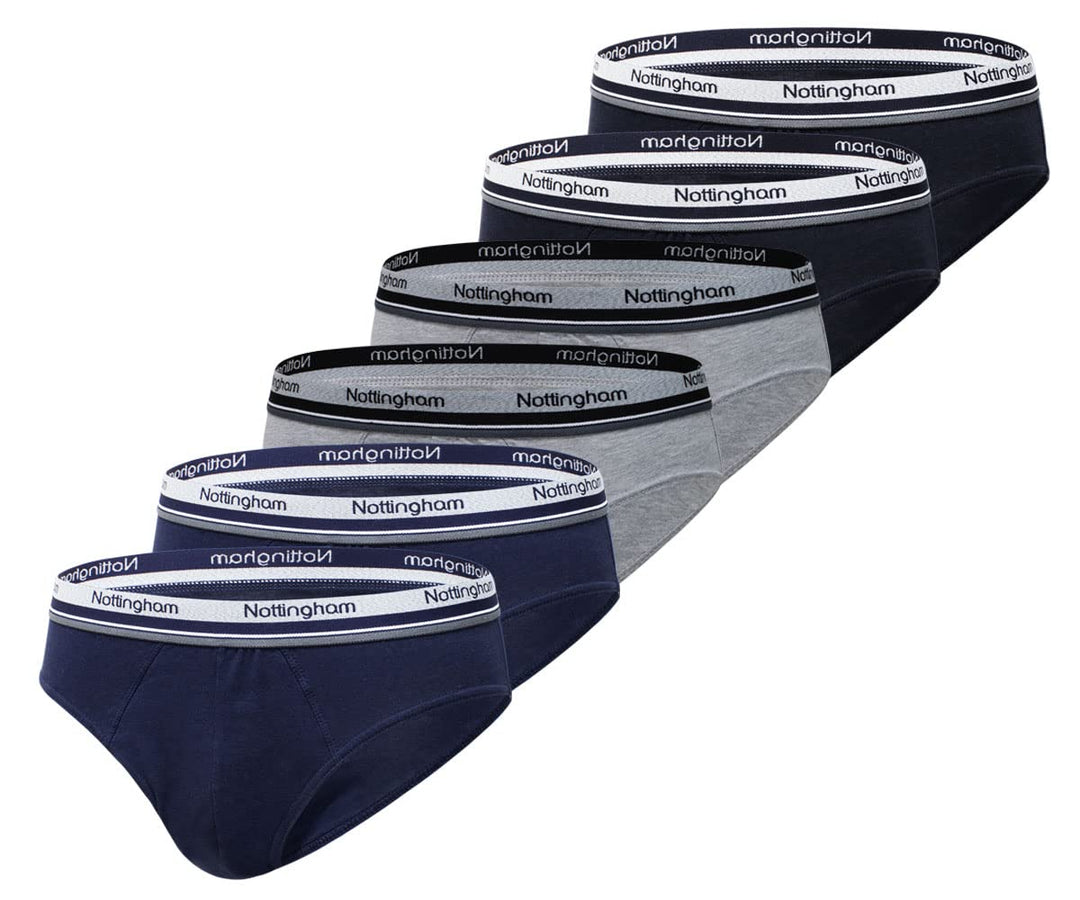 Nottingham Herren Slips/Boxershorts Unterwäsche Stretch-Baumwolle M Slip 6er Pack Mehrfarbig, M Slip