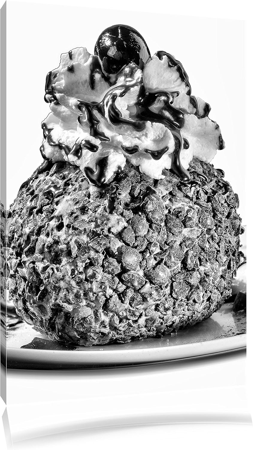 Pixxprint Monocrome, Super schokoladenes EIS, Format: 100x70 auf Leinwand, 100x70