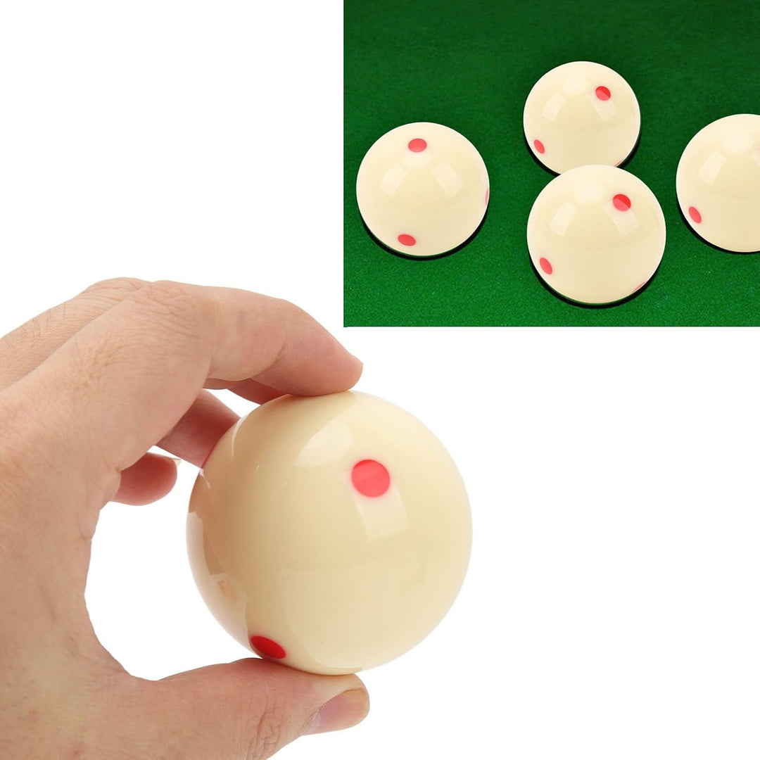 Fockety Spielball, 57mm 6 rote Punkte Kratzfestes, schlagfestes Harz Standard Pool Billard Spielball