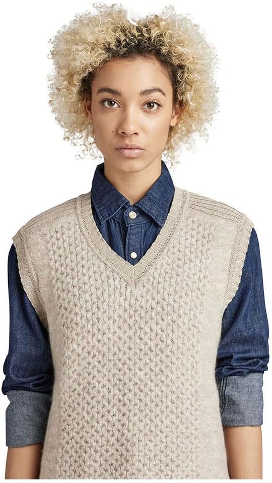 G-STAR RAW Damen Structure Loose Knitted Pullunder Knits S Beige (Brown Rice D22405-c928-d309), S Be