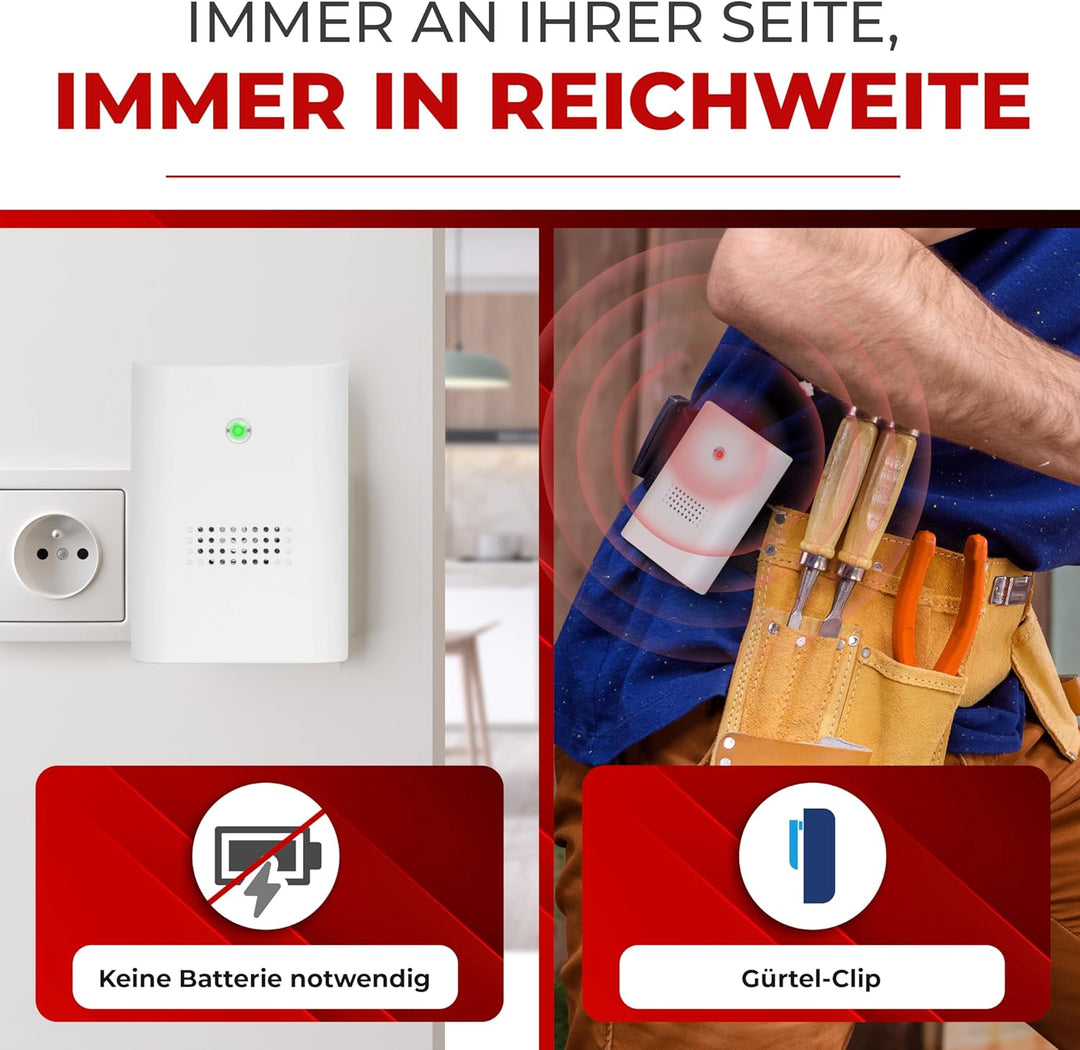 HEIDEMANN Funkklingel Set HX Twin - Erweiterbare Klingel - 2 Empfänger batteriebetrieb &amp; Steckdose -