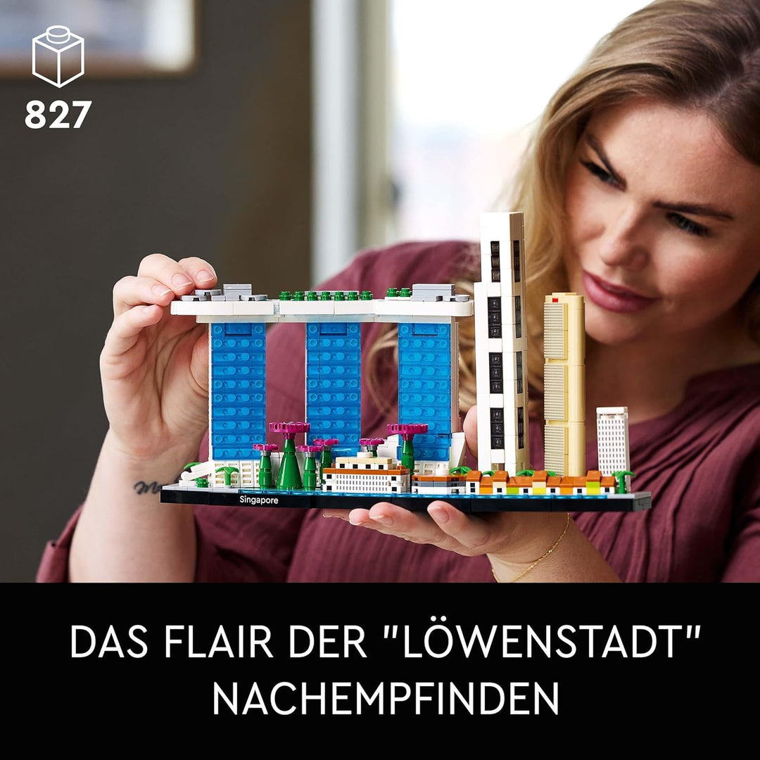LEGO 21057 Architecture Singapur Modellbausatz für Erwachsene, Skyline-Kollektion, Home Deko zum Bas