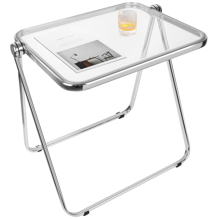 Klapptisch aus Acryl, transparent, keine Montage erforderlich, kleiner Schreibtisch für Zuhause, Bei