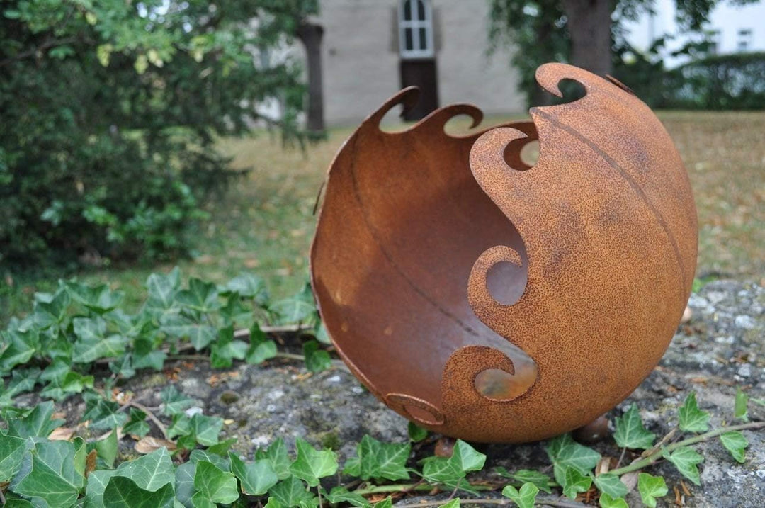 ecosoul Gartendeko Rost Rostkugel zum Bepflanzen Gartenkugel Kugel Feuerkugel Kerzenhalter Schale Te