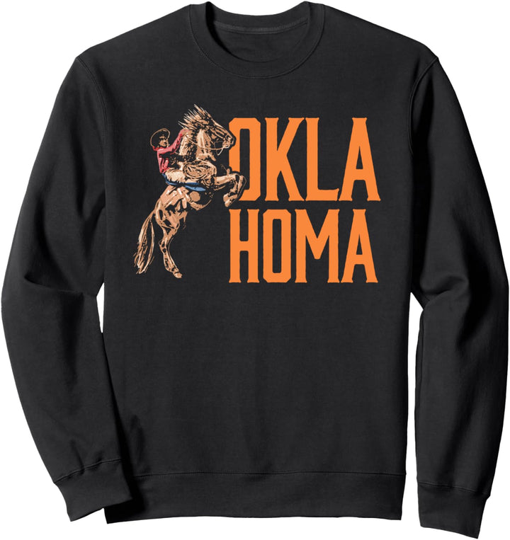 Oklahoma Retro Roping Cowboy Vintage Graphic Sweatshirt