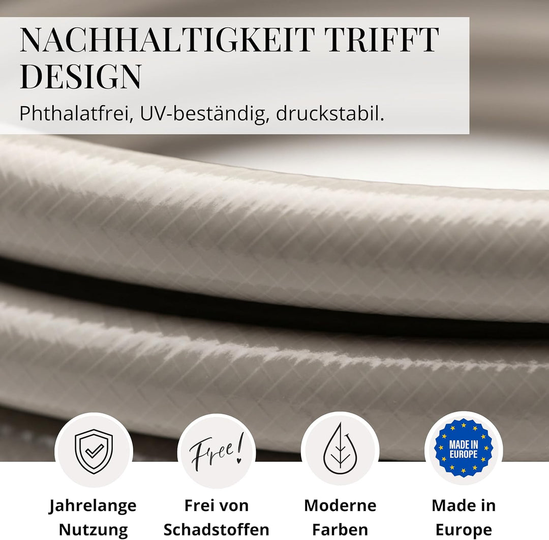 LIVLIG Gartenschlauch 30m, Gartenschlauch 1/2 Zoll Made in Germany, Wasserschlauch 30m aus recycelte